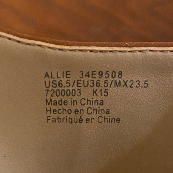 Calvin Klein Allie Cow Kansas Cigar Brown Heeled Peep Toe Mule 6.5. EUC in Box - Picture 15 of 15